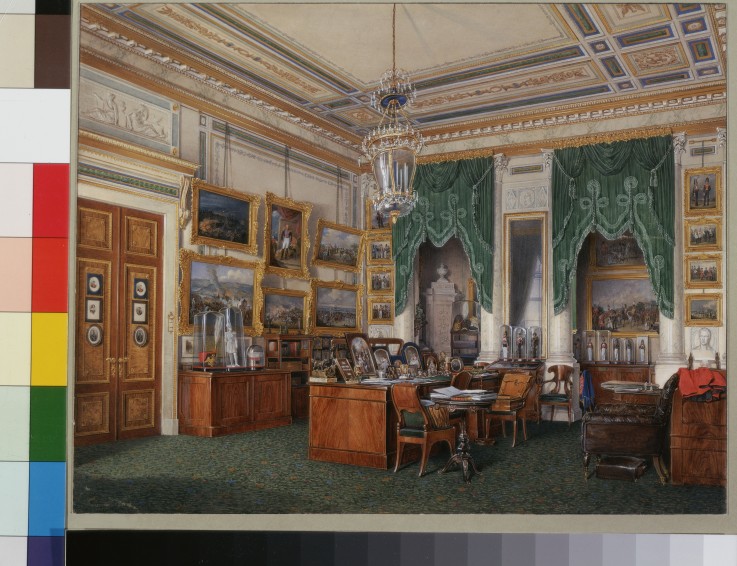 Interiors of the Winter Palace. The Study of Emperor Alexander II van Eduard Hau