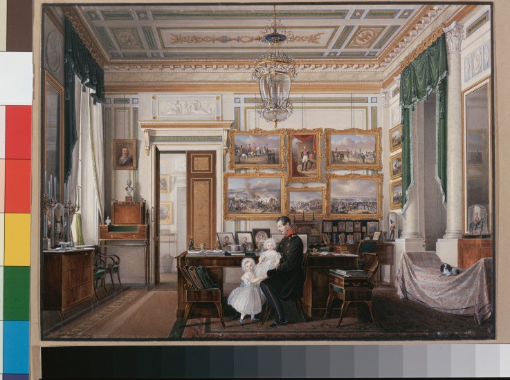 Interiors of the Winter Palace. The Study of Emperor Alexander II van Eduard Hau
