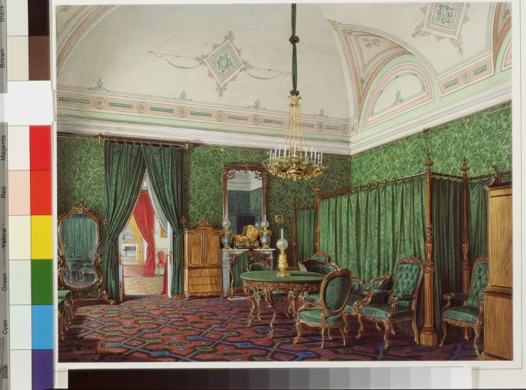 Interiors of the Winter Palace. The Third Reserved Apartment. A Bedroom van Eduard Hau