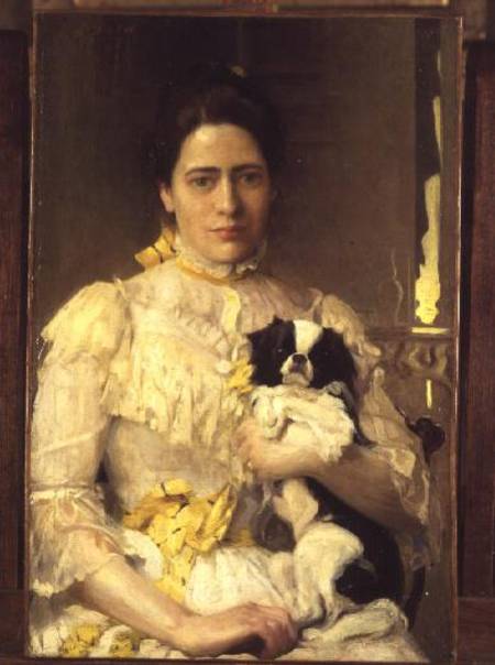 Lady with a lap dog van Eduardo-Leon Garrido
