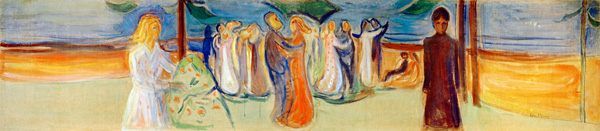 Tanz am Strand van Edvard Munch