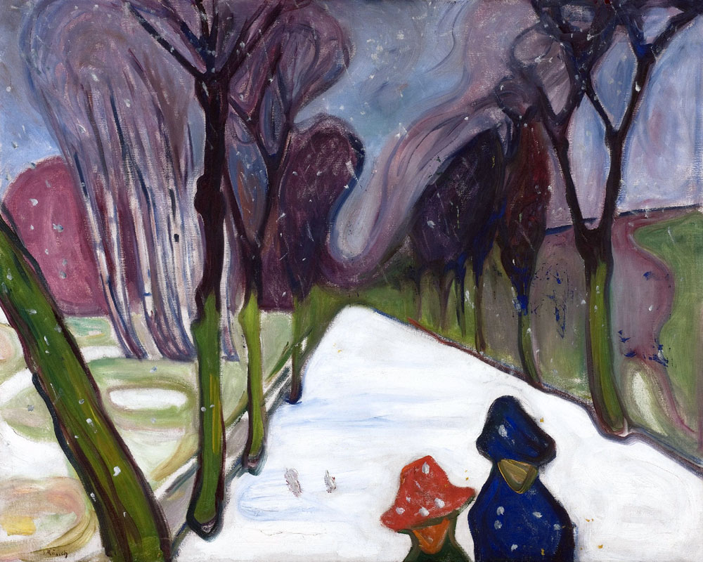 Laan in de sneeuw  van Edvard Munch