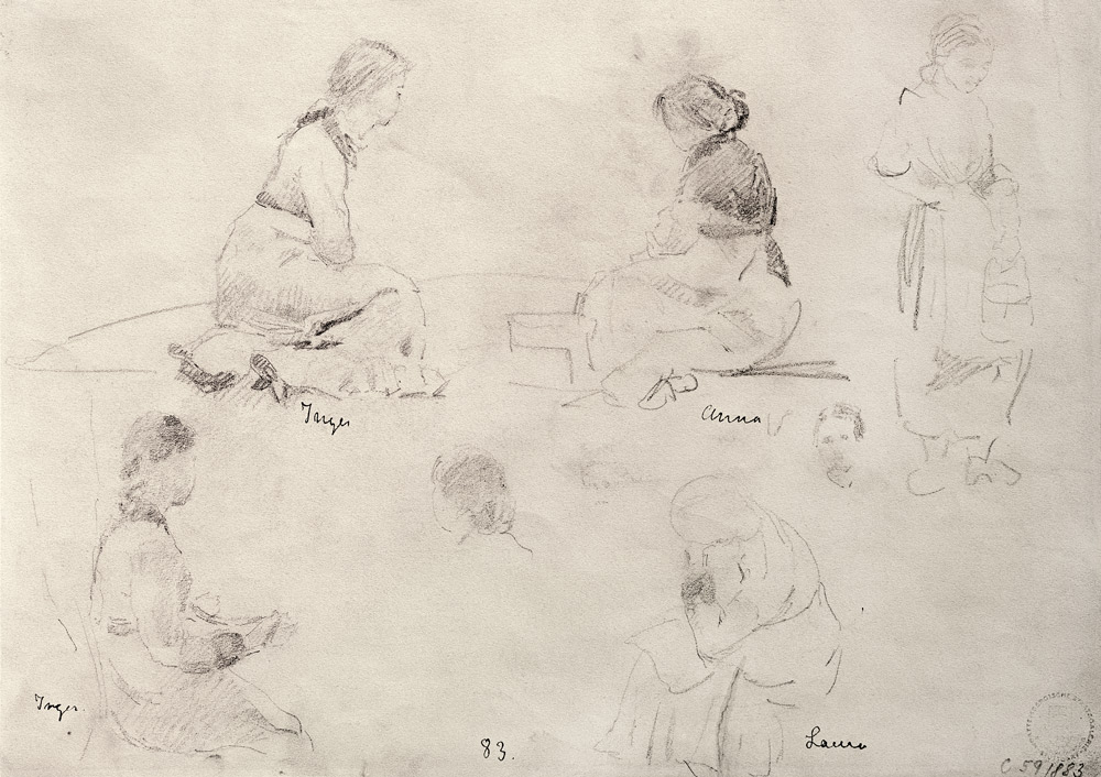 Five Studies of Women van Edvard Munch