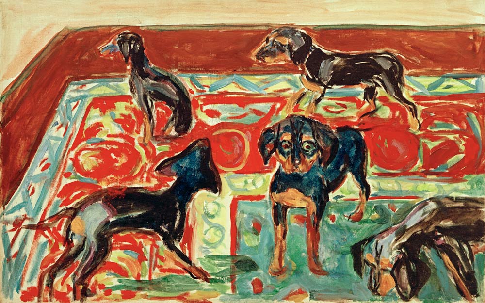 Five Puppies on the Carpet van Edvard Munch