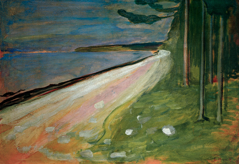 Munch, Beach near Asgardstrand van Edvard Munch