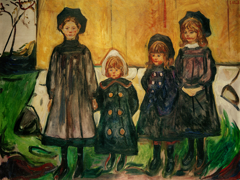 Four Girls in Asgardstrand van Edvard Munch