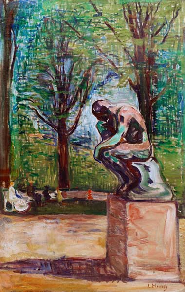 de denker van Rodin  van Edvard Munch