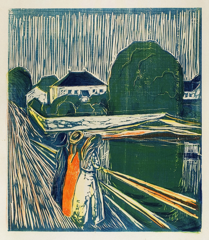The Girls On The Bridge van Edvard Munch
