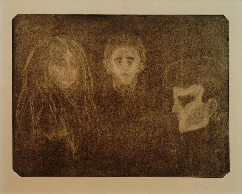 Three Faces (Tragedy) van Edvard Munch