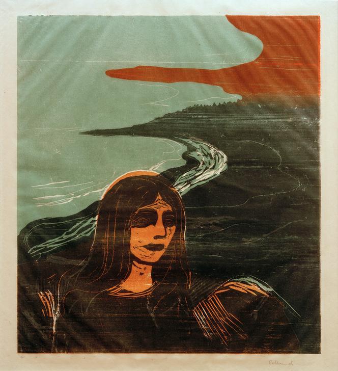 Female Head, On the Beach van Edvard Munch