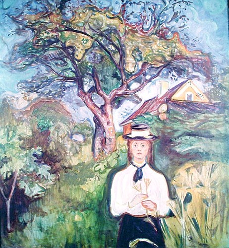 Girl under Apple Tree van Edvard Munch