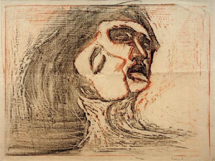 Kopf bei Kopf (Mann und Weib, sich küssend) van Edvard Munch