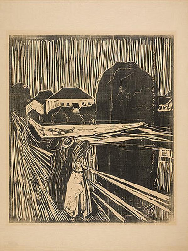 Mädchen auf der Brücke van Edvard Munch