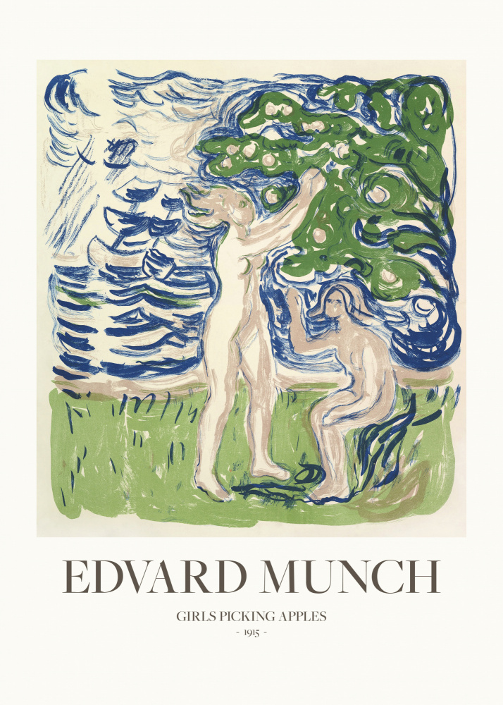 Girls Picking Apples van Edvard Munch