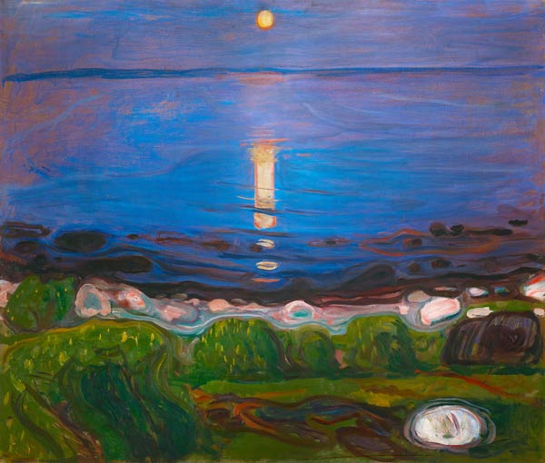 Zomeravond op het strand - Edvard Munch van Edvard Munch