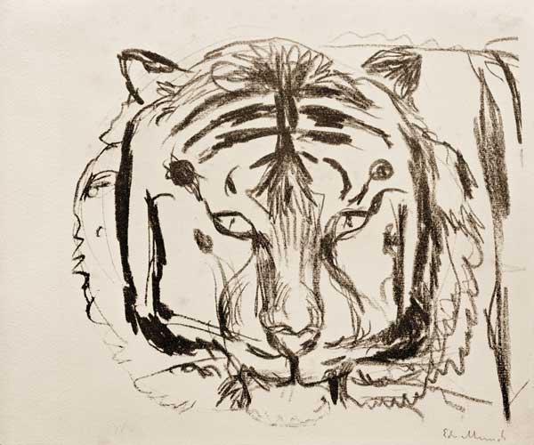 Tigerkopf II van Edvard Munch