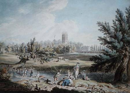 Magdalen College, Oxford, View from Cherwell Looking North West van Edward Dayes