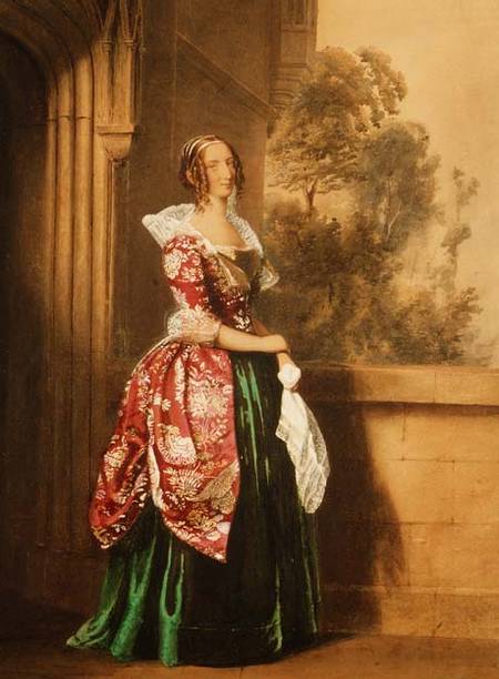 A Lady in her Costume Worn at the Eglington Tournament van Edward Henry Corbould
