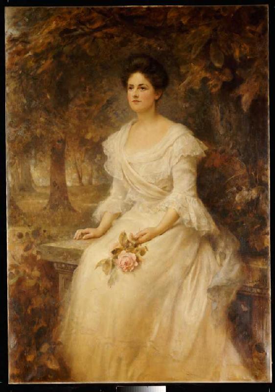 Portrait einer Dame van Edward Hughes
