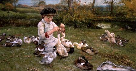 Feeding the ducks van Edward Killingsworth Johnson