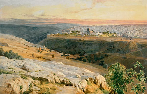 Jerusalem from the Mount of Olives van Edward Lear