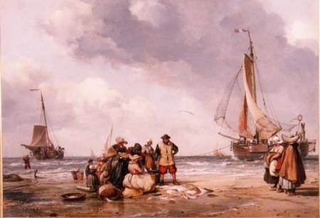Fisherfolk Counting the Catch van Edward William Cooke