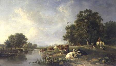 Landscape with cattle van Edward Williams