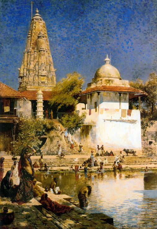 Banganga Tank and Walkeshwar Temple at Bombay van Edwin Lord Weeks