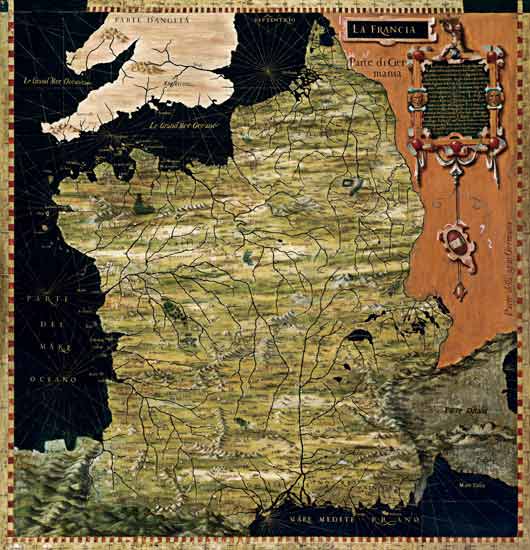 Map of Sixteenth Century France van Egnazio Bonsignori