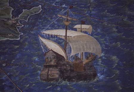 Galleon, detail from the 'Galleria delle Carte Geografiche' van Egnazio Danti