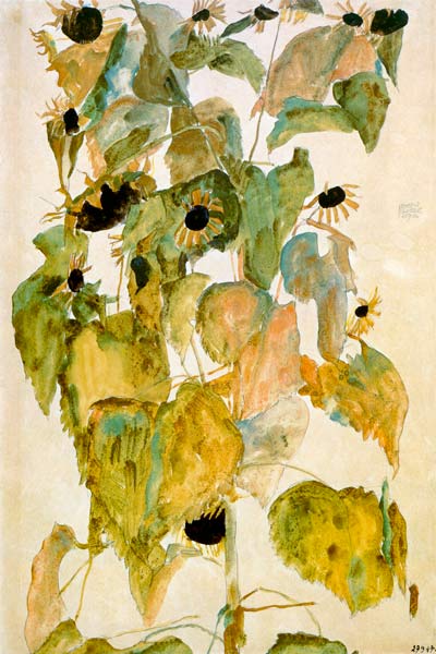 Zonnebloemen ll van Egon Schiele