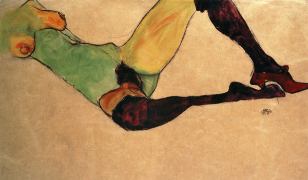Female Nude van Egon Schiele