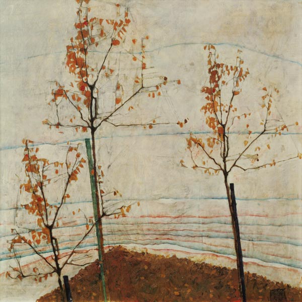 Herfstbomen van Egon Schiele