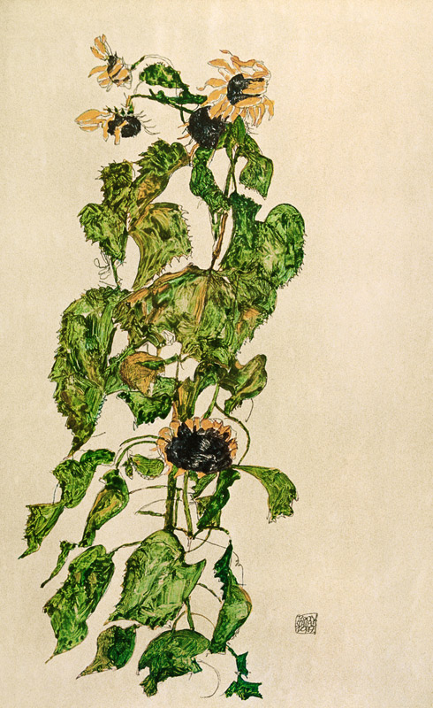 Sonnenblumen van Egon Schiele