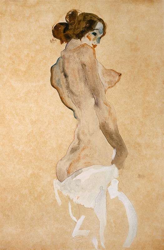 Standing Female Nude van Egon Schiele