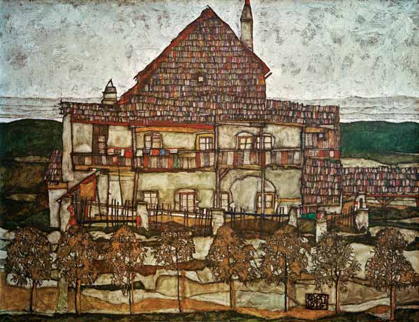 House with Shingle Roof (Old House II) van Egon Schiele