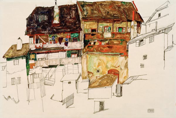 Old Houses in Krumau van Egon Schiele