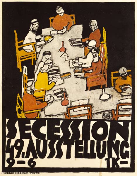Plakat für die 19. Sezessions-Ausstellung van Egon Schiele
