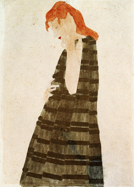 Woman in a Golden Cape van Egon Schiele