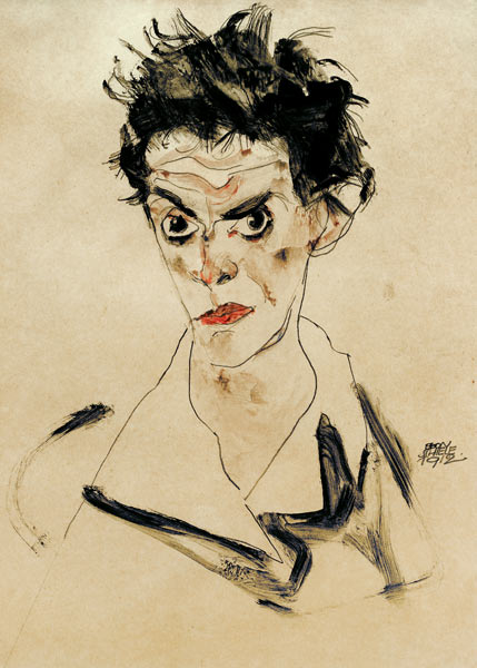 Self-portrait 1912 van Egon Schiele