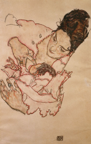 Stillende Mutter (Stephanie Grünwald) van Egon Schiele