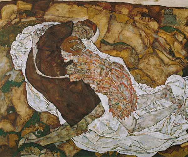 Tod und Mädchen (Mann und Mädchen) van Egon Schiele