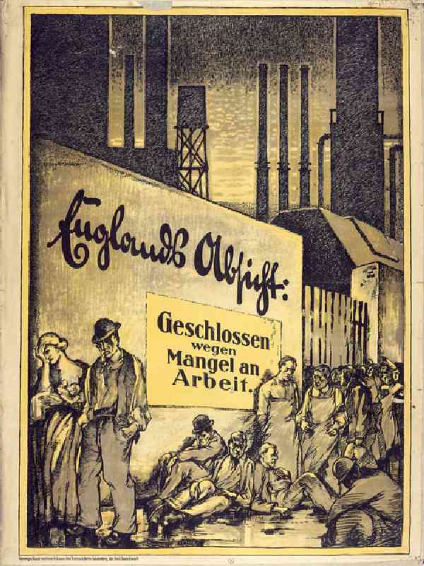Englands intention: closed due to lack of work (litho) van Egon Tschirch