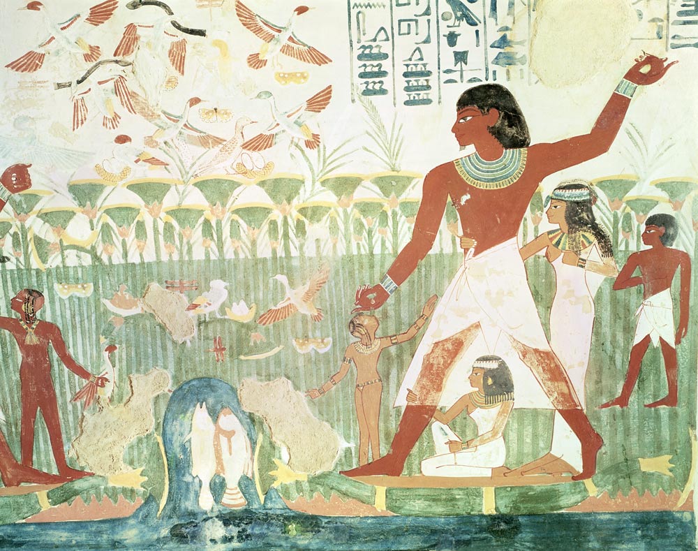 Hunting and Fishing, from the Tomb of Nakht, New Kingdom van Egyptian