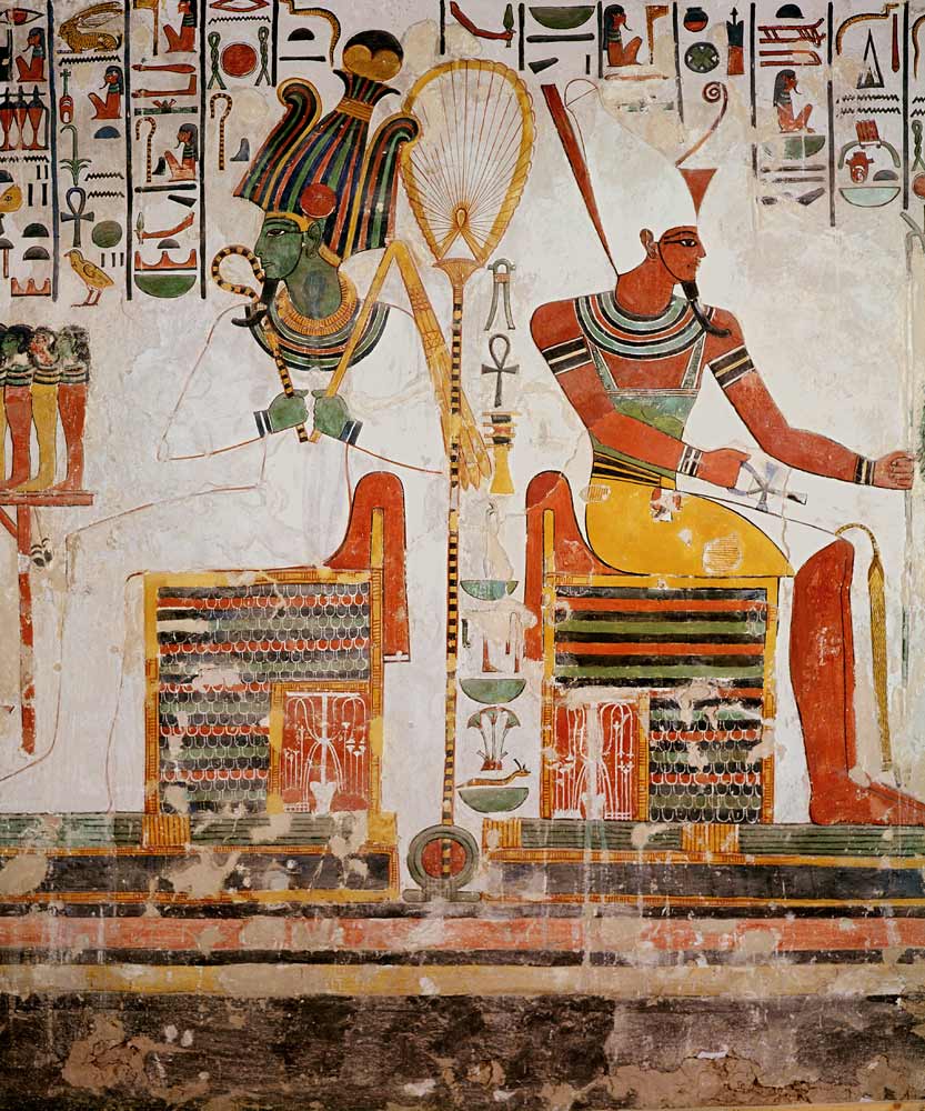 The Gods Osiris and Atum, from the Tomb of Nefertari, New Kingdom van Egyptian