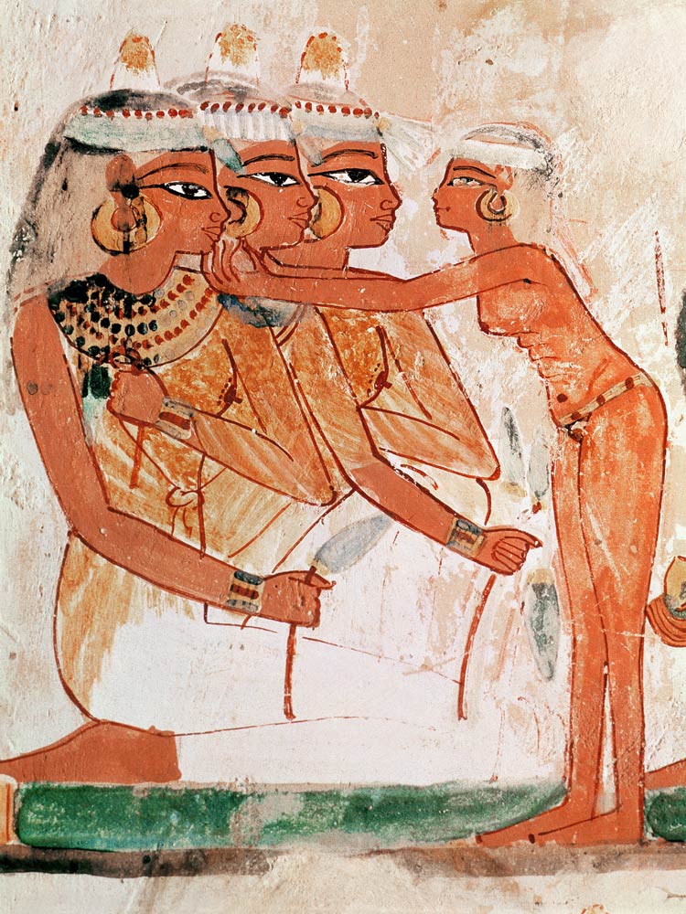 The Women's Toilet, from the Tomb of Nakht, New Kingdom van Egyptian