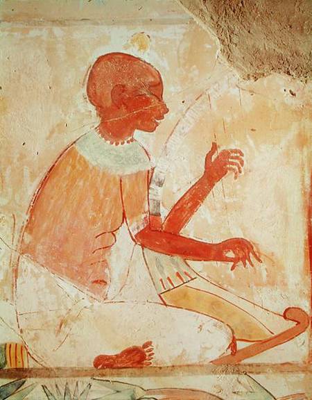Blind Harpist Singing, from the Tomb of Nakht, New Kingdom van Egyptian