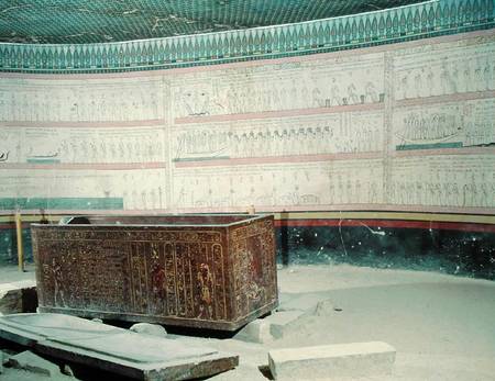 Interior of the tomb of Tuthmosis III (c.1490-39 BC) New Kingdom (photo) van Egyptian
