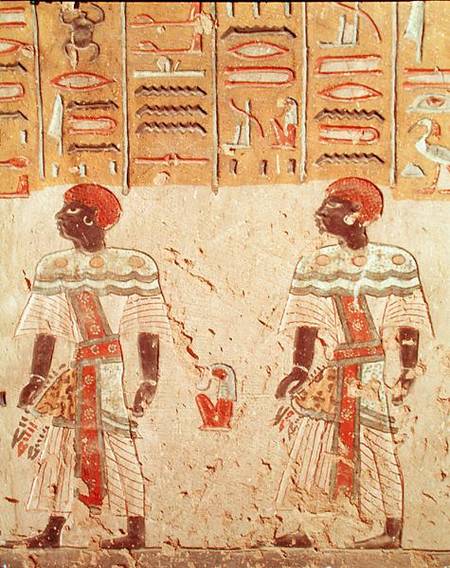 Nubian gods from the Tomb of Ramesses III (c.1184-1153 BC) New Kingdom van Egyptian