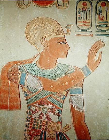 Portrait of Ramesses III (c.1184-1153 BC) from the Tomb of Amen-Her-Khepshef, New Kingdom van Egyptian